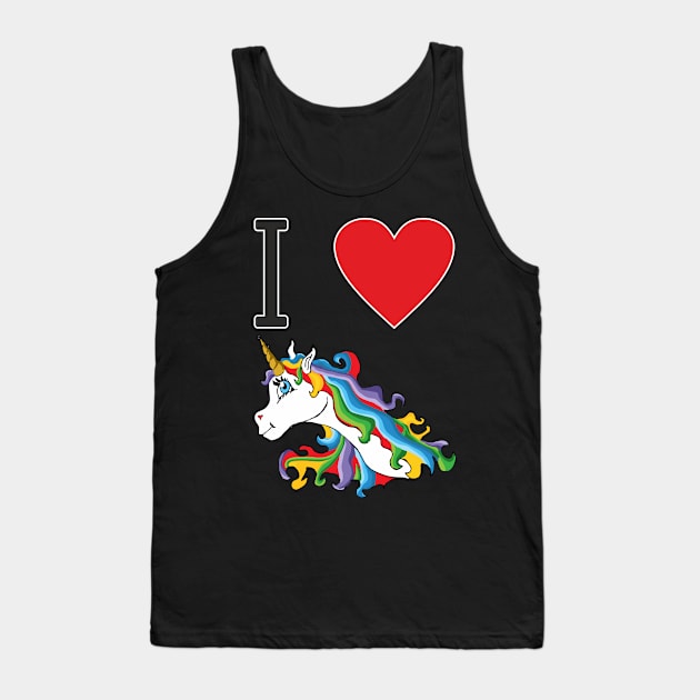 I love cute colourful sweet unicorn Tank Top by FancyTeeDesigns